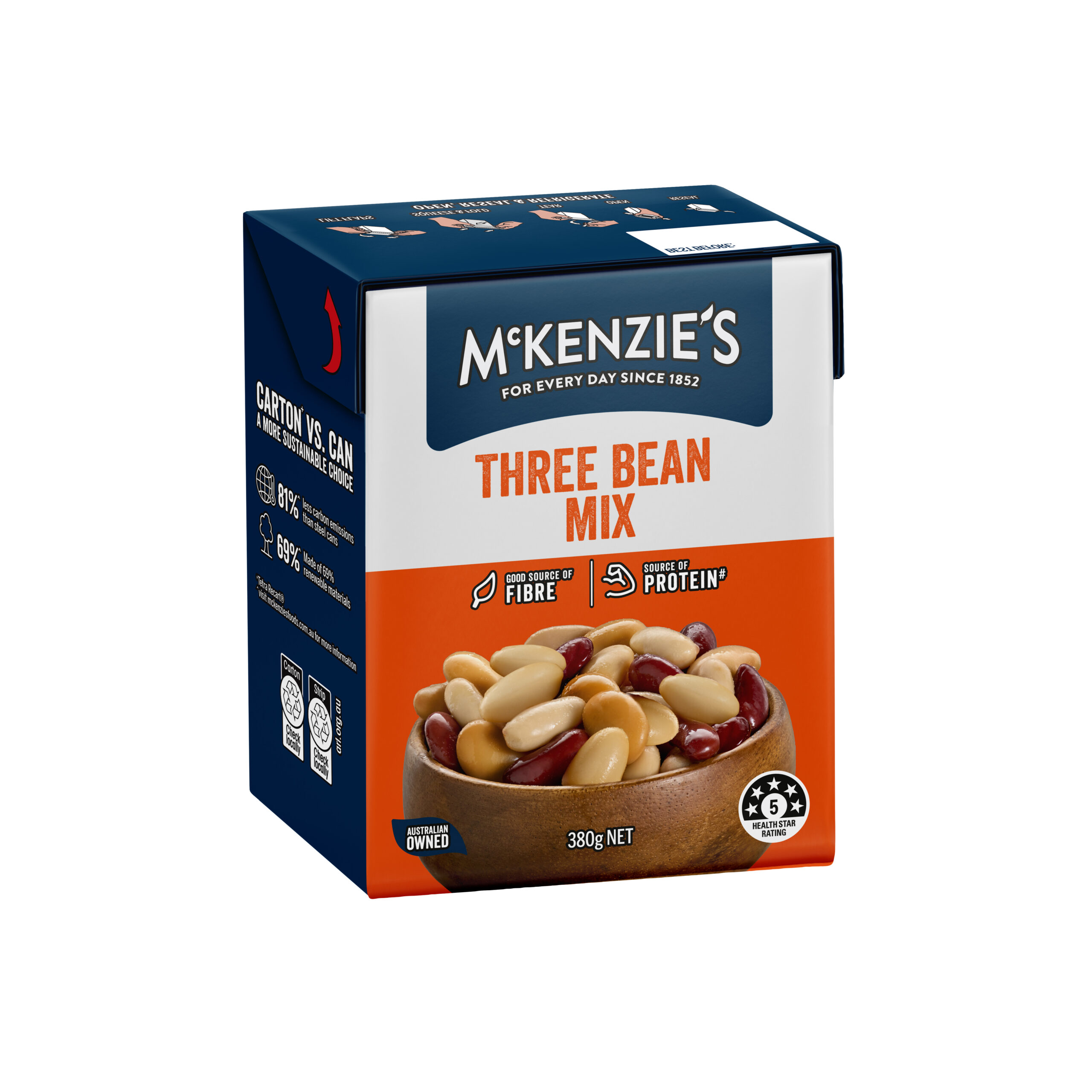 Product photo of McKenzie's Three Bean Mix in Tetra Pak