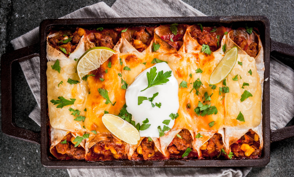 Recipe photo of Sweet Potato & Pinto Bean Enchiladas