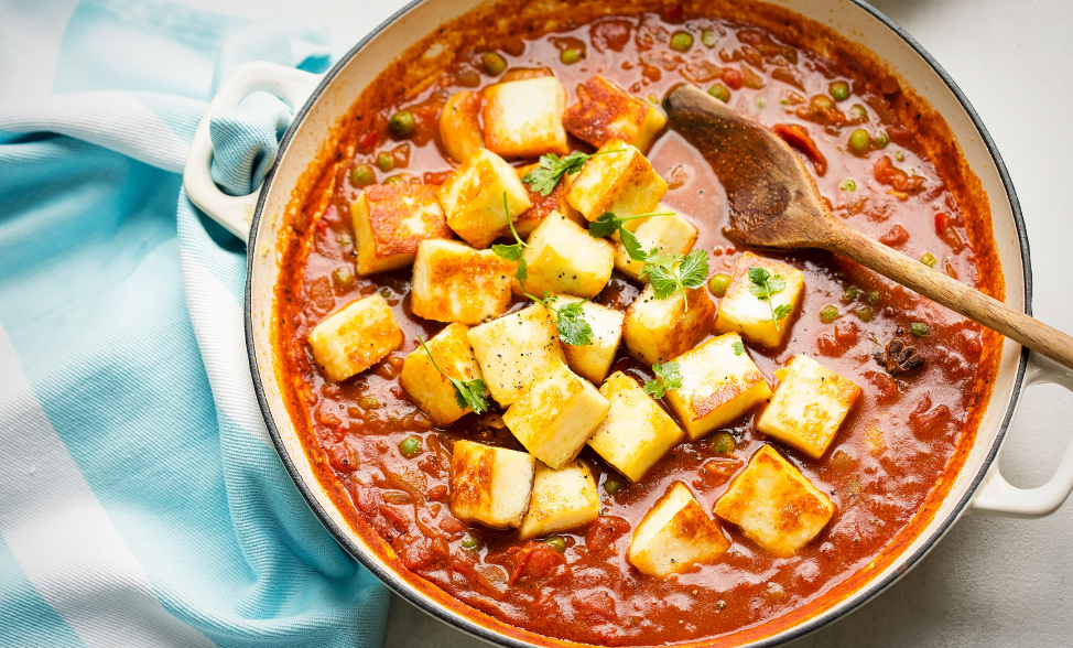 Recipe photo of Haloumi & Pinto Bean Stew